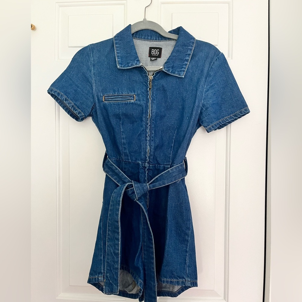 UO BDG Denim Romper Collared